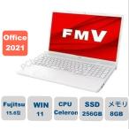 展示品 富士通 FMV Lite 3515/H3 FMV3515H3W 15.6インチ Celeron 7305 SSD256GB メモリ8GB Office 2021搭載 Webカメラ Windows 11
