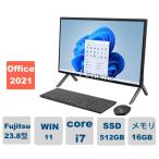 展示品 富士通 FUJITSU デスクトップPC FMV ESPRIMO FMVF77H3B 23.8型/ Core i7-1260P/ メモリ16GB/ SSD 512GB/ DVD/ Windows 11/ Office付き/ ブラック
