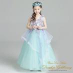 子供ドレス ラベンダー ブルー チュールドレス ロングドレス 発表会 結婚式 発表会 キッズ ジュニア ドレス