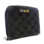 グッチ GGキャンバス　ラウンドファスナー 二つ折り財布 メンズ キャンバス ブラック 035・1147・2211 中古  GUCCI
