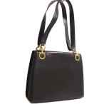 ショッピングフェラガモ サルヴァトーレフェラガモ ガンチーニ ショルダーバッグ レディース レザー ブラック ゴールド金具 中古 送料無料