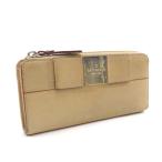 ケイトスペード ラウンドファスナー 長財布 レディース レザー ベージュ 中古  Kate Spade