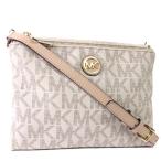 マイケルコース ロゴ ポシェット ショルダーバッグ レディース PVC ホワイト 中古  Michael Kors