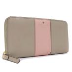 ケイトスペード ラウンドファスナー 長財布 レディース 型押しレザー ベージュ系 ピンク PWRU4530 中古  Kate Spade