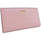 美品 ケイトスペード 二つ折り ロゴ 長財布 レディース 型押しレザー ピンク 中古 Kate Spade