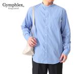 ショッピングジムフレックス [TIME SALE] GYMPHLEX ジムフレックス ストライプ バンドカラーシャツ J-1352 MUL 長袖シャツ メンズ