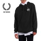 ショッピングフレッドペリー [TIME SALE] FRED PERRY × RAF SIMONS フレッドペリー ラフシモンズ オーバーサイズ バックパッチ ロゴ スウェットパーカー SM1953 黒 コラボ メンズ
