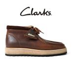 CLARKS クラークス Wallabee Scout ワラビー スカウト レザー モカシンブーツ 26178204 茶 メンズ
