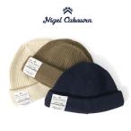 Nigel Cabourn ナイジェルケーボン ウール ラベルロゴ ショート ニットキャップ 66010 ビーニー 帽子 メンズ レディース
