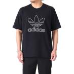 adidas アディダスオリジナルス アウトライン トレフォイルロゴ Tシャツ IU2347 黒 半袖Tシャツ メンズ