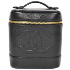  Chanel CHANEL косметичка черная икра s gold здесь Mark черный cosme косметичка Vintage A01998