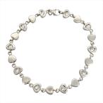  Heart прозрачный Stone цепь браслет SV925 9.7g серебряный женский 