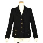 シャネル CHANEL ツィード ジャケット ブルゾン ウール ポリアミド P05277V204277 ブラック 38 ココマークボタン 95A