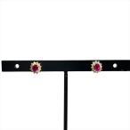 ジュエリーツツミ  ピアス ルビー K18YG 1.0g ゴールド金具 ダイヤモンド レディース