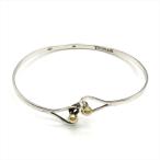  Tiffany Tiffany&amp;Co. двойной Heart крюк браслет кафф SV925 5.1g серебряный K18 750 унисекс 