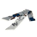 エルメス HERMES ツイリー CAVALIER EN FORMES スカーフ シルク 84.5cm ネイビー ブラウン レディース