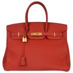 エルメス HERMES バーキン35 ハンドバッグ トゴ T刻印(2015年頃製造)刻印 ヴァーミリオン ゴールド金具 レッド系