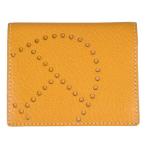  Hermes HERMESevu Lynn складывающийся пополам футляр для карточек чехол для пропуска оттенок желтого she-bru*O печать 