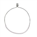  хлеб гонг PANDORA теннис скользящий цепь браслет SV925 2.9g стразы розовый серебряный женский 