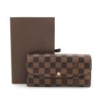 ルイヴィトン LOUIS VUITTON ポルトフォイユ エミリー 長財布 ダミエ エベヌ N63019 ブラウン CA0164 レディース
