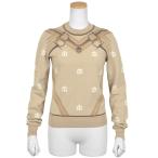 エルメス HERMES 馬銜 セーター ウール ベージュ 34 ロングスリーブ 刺繍 レディース