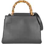 グッチ GUCCI ニムフェア バンブー ハンドバッグ ショルダーバッグ 2Way レザー ブラック ゴールド金具 453767