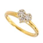 ヴァンドーム青山 Vandome Aoyama ハート リング 指輪 ダイヤモンド 0.13ct 約6号 K18 ゴールド