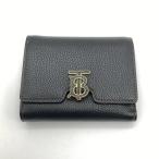バーバリー BURBERRY TB コンパクトウォレット 三つ折り財布 レザー 8049217 ブラック