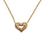 ポンテヴェキオ Ponte Vecchio ハート ネックレス ダイヤモンド 0.17ct K18 1.9g イエローゴールド レディース
