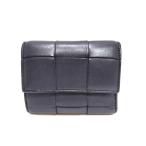 ショッピングbottega ボッテガヴェネタ BOTTEGA VENETA カセット マキシイントレチャート 三つ折り財布 ラムスキン ブラック