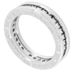 ブルガリ BVLGARI ビーゼロワン 1バンド フルダイヤ リング 指輪 ダイヤモンド #49 K18WG 5.5g B-zero1 レディース
