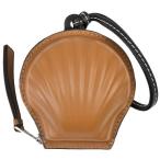ロエベ LOEWE シーシェル ポーチ ミニ  ショルダーストラップ付 ポーチ レザー ブラウン 111.10.161