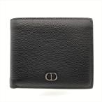 ショッピングディオール ディオール オム DIOR HOMME Icon ウォレット 二つ折り財布 グレインカーフレザー ブラック