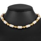  BVLGARY BVLGARI коричневый n гонг колье K18YG белый керамика 