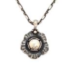 ジョージジェンセン Georg Jensen 2002 イヤーペンダント ネックレス SV925 シルバー ヘリテージ フラワー 花 デンマーク レディース