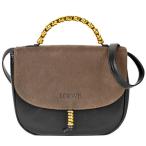 ロエベ LOEWE ベラスケス 2WAY ショルダーストラップ付 ハンドバッグ ツイード レザー ブラウン ブラック