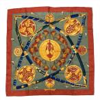  Hermes HERMES Calle 90 большой название день выходить страна. ..DAIMYO PRINCES DO SOLEIL LEVANT шарф шелк 
