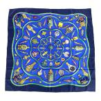 エルメス HERMES カレ90 Pourvu qu'on ait l'ivresse スカーフ シルク ブルー 香水柄