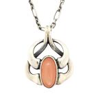 ジョージジェンセン Georg Jensen イヤーペンダント 2006 ネックレス オレンジムーンストーン SV925 シルバー デンマーク
