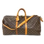  Louis Vuitton LOUIS VUITTON ключ poru55 сумка "Boston bag" монограмма парусина M41424 Brown Gold металлические принадлежности 