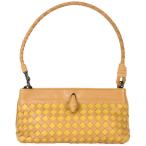 ボッテガヴェネタ BOTTEGA VENETA イントレチャート ハンドバッグ ブラウン イエロー ポーチ 120773
