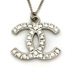 シャネル CHANEL ココマーク ネックレス メタル ラインストーン シルバー B11 A