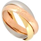カルティエ Cartier トリニティ MM クラシック リング 指輪 #48 K18YG 6.5g K18PG K18WG レディース