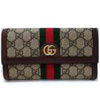 グッチ GUCCI GG コンチネンタルウォレット 長財布 GGスプリームキャンバス カーフレザー 523153 ブラウン オフィディア