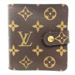 ショッピングルイヴィトン ルイヴィトン LOUIS VUITTON コンパクトジップ 二つ折り財布 モノグラム キャンバス M61667 ブラウン ゴールド金具 CA0063 ユニセックス