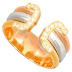 カルティエ Cartier 2C LM リング 指輪 ダイヤモンド #56 K18YG 8.6g K18WG K18PG スリーカラー イエロー ピンク  ホワイト