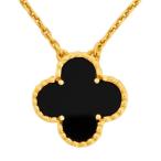ヴァンクリーフ&amp;アーペル Van Cleef&amp;Arpels ヴィンテージ アルハンブラ オニキス ペンダント K18YG ネックレス