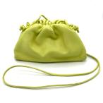 ボッテガヴェネタ BOTTEGA VENETA ミニ ザ ポーチ ショルダーバッグ レザー キウイ がま口 ポシェット ライムイエロー ライトグリーン