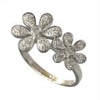 フォリフォリ Folli Follie フラワー リング 指輪 ダイヤモンド 0.12ct #52 K18WG 3.5g ホワイトゴールド レディース