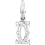 カルティエ Cartier 2C C2 ドゥーブルC ロゴ チャーム ペンダントトップ ダイヤモンド K18WG